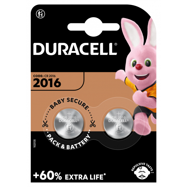 Фото - Уцінка - Батарейка тип CR2016 Duracell DL2016 DSN 2 шт. (81546817)