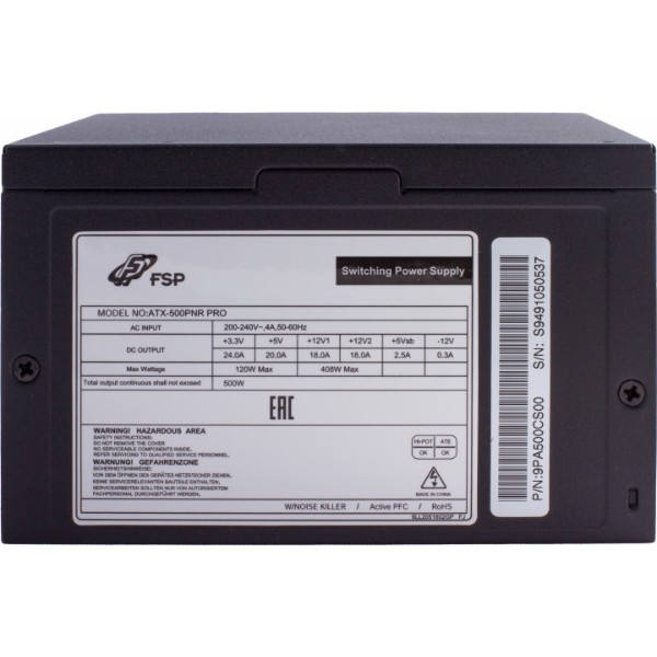 Фото - Блок живлення для ПК FSP ATX-500PNR PRO