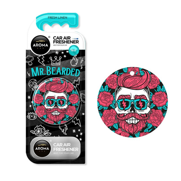 Фото - Ароматизатор для авто Aroma Car Polymer Circle Mr.Bearded - FRESH LINEN (10893)