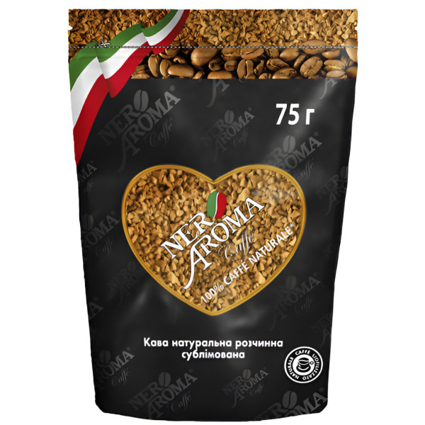 Фото - Кава розчинна Nero Aroma 75 г (4820093480550)