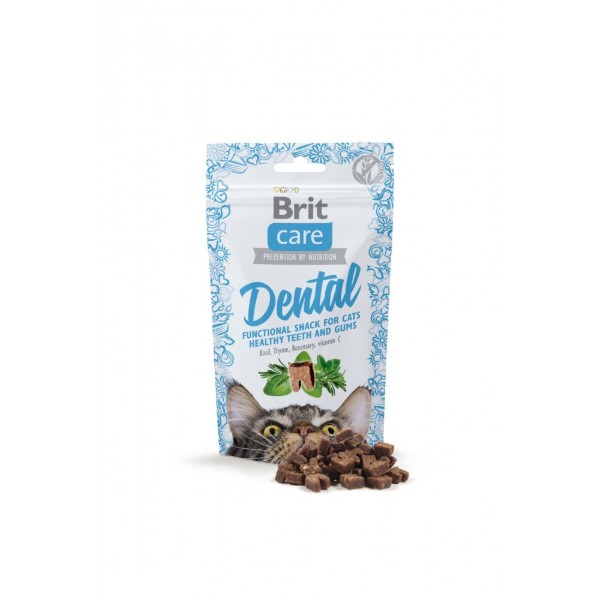 Фото - Ласощі для котів Brit Care Functional Snack Dental з індичкою 50 г (8595602521371)
