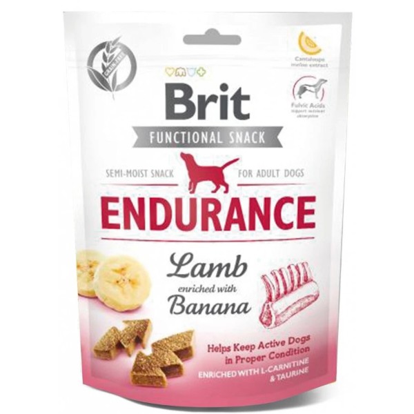 Фото - Ласощі для собак Brit Care Functional Snack Endurance з підвищеною активністю з ягням та бананом 150 г (8595602540006)