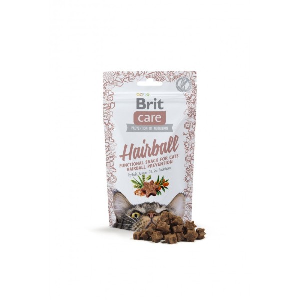 Фото - Ласощі для котів Brit Care Functional Snack Hairball з качкою 50 г (8595602521395)