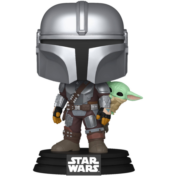 Фото - Коллекционная фигурка FUNKO POP! серии Мандалорец - МАНДАЛОРЕЦ С ГРОГУ НА СПИНЕ (90443)