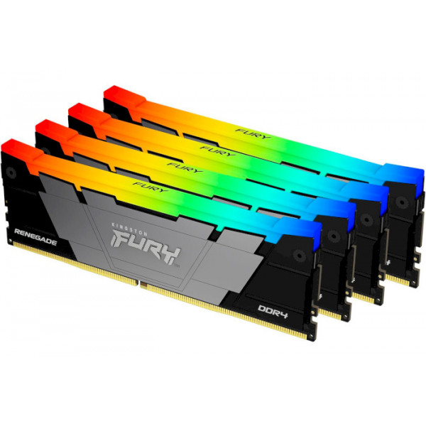 Фото - Память DDR Kingston Fury Renegade RGB Black DDR4-3600 128GB (4x32GB) CL18-22-22 1.35V XMP (KF436C18RB2AK4/128)