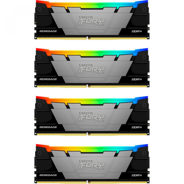 Фото - Память DDR Kingston Fury Renegade RGB Black DDR4-3600 128GB (4x32GB) CL18-22-22 1.35V XMP (KF436C18RB2AK4/128)
