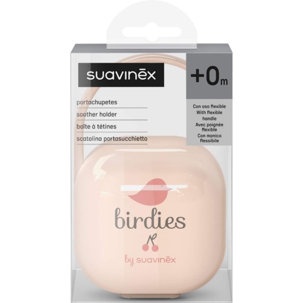 Фото - Контейнер для зберігання пустушок Suavinex Birdies рожевий (309134)