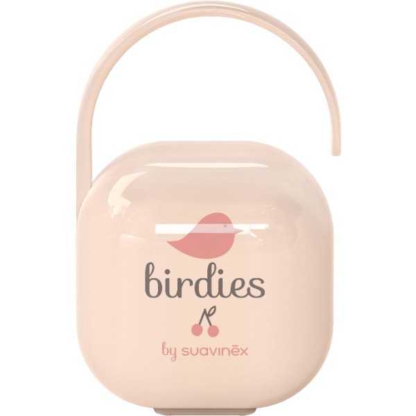 Фото - Контейнер для зберігання пустушок Suavinex Birdies рожевий (309134)