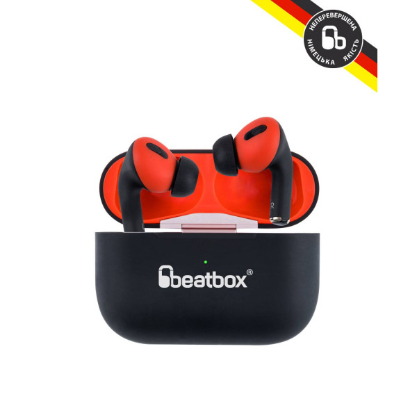 Фото - Навушники вкладиші бездротові TWS BeatBox PODS PRO 1 Wireless charging black-red (bbppro1wcbr)