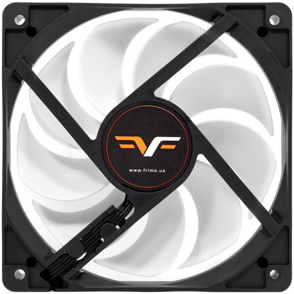 Фото - Корпусный вентилятор Frime 120x120x25мм 4Pin+Molex 2000rpm FD Bearing Black/White (FWF120HB20PWM)
