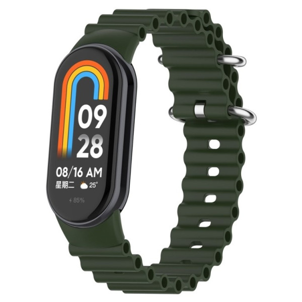 Фото - Ремінець для фітнес-браслету BeCover Wave Style for Xiaomi Mi Smart Band 8 / 9 / 10 Dark Green (714351)