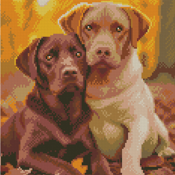 Фото - Алмазная живопись Strateg Лабрадоры 30х30 (FZ3030-04)