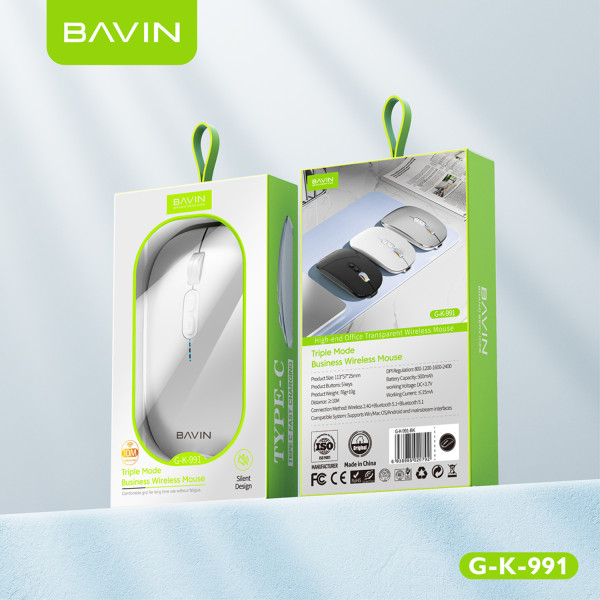 Фото - Миша бездротова Bavin G-K-991 RGB Wireless Silver