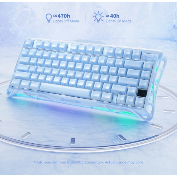 Фото - Клавіатура бездротова ігрова GravaStar Mercury K1 80keys EN BT/WL/USB Ice Blue (GSK1_BLU)