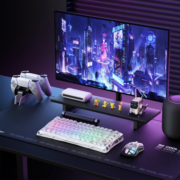 Фото - Клавиатура беспроводная игровая GravaStar Mercury K1 Lite 80keys BT/WL/USB RGB Crystal Aurora (GSK1LITE_XTAL_AUROA)