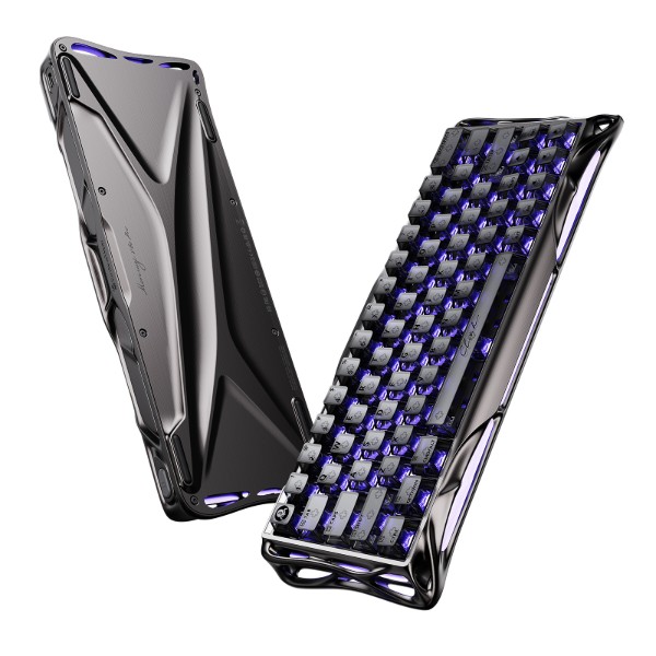 Фото - Клавіатура бездротова ігрова GravaStar Mercury V60 PRO 60keys Gunmetal Smok ( PROGSV60PRO_XTAL_S_BLK)