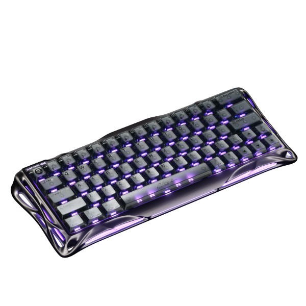 Фото - Клавіатура бездротова ігрова GravaStar Mercury V60 PRO 60keys Gunmetal Smok ( PROGSV60PRO_XTAL_S_BLK)