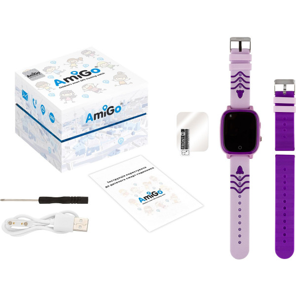 Фото - Уценка - Детские часы AmiGo GO005 4G WIFI Thermometer Purple