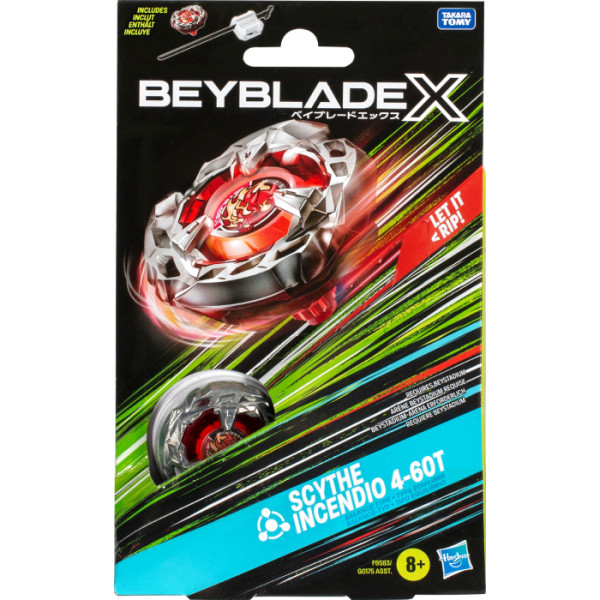 Фото - Дзига Hasbro SCYTHE INCENDIO  з пусковим пристроєм серії "Beyblade X" (G0175_F9583)