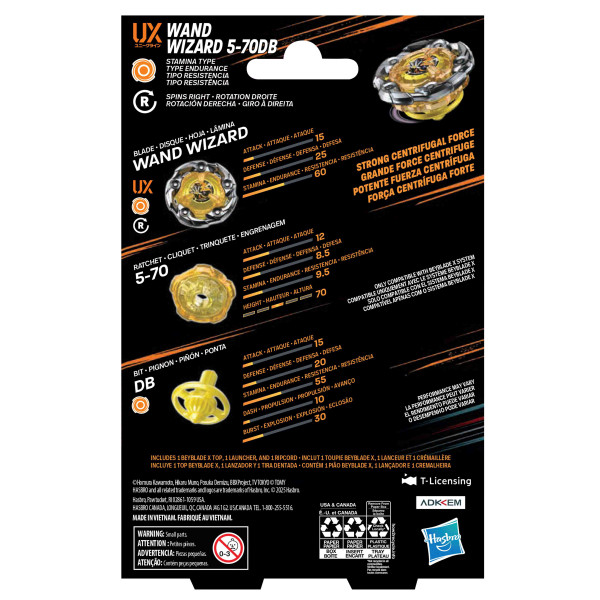 Фото - Дзига Hasbro ELMHURST з пусковим пристроєм серії "Beyblade X" (G0175_G1537)