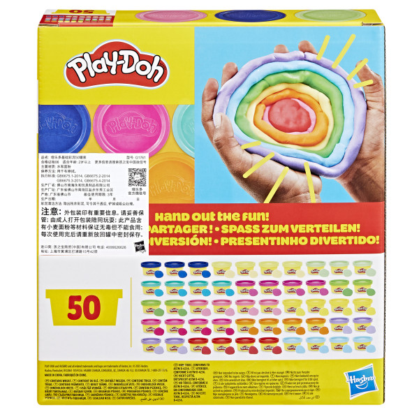 Фото - Набори для ліплення Hasbro Play-Doh Райдужні сюрпризи 50 баночок (G1761)