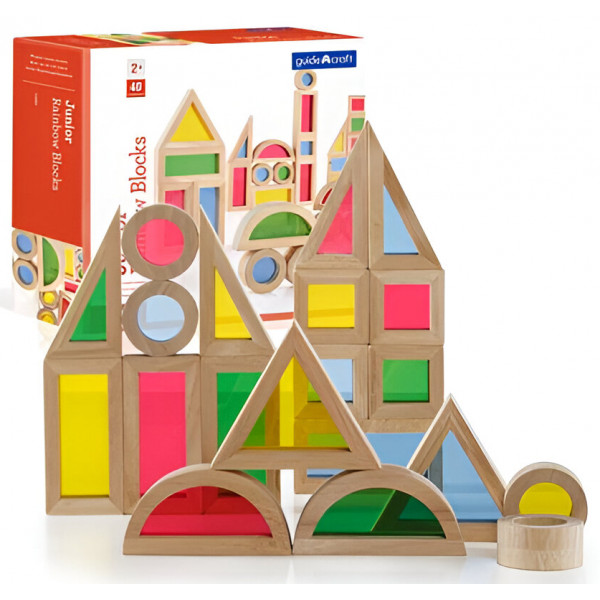 Фото - Дерев'яний конструктор Guidecraft Block Play Маленька веселка (G3083)