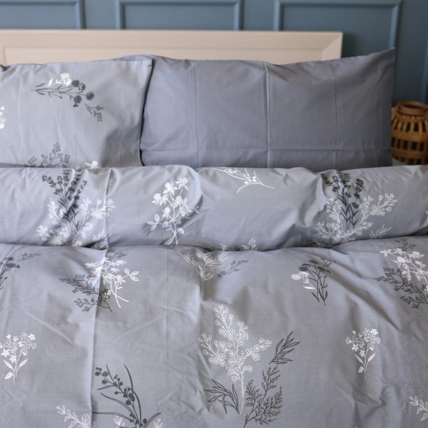 Фото - Комплект постільної білизни MirSon 200x220 см 17-0955 Silver Botanica Ranforce Elite (2200013182511)