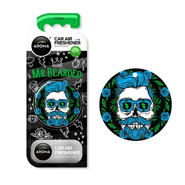 Фото - Ароматизатор для авто Aroma Car Polymer Circle Mr.Bearded - CORAL (10892)