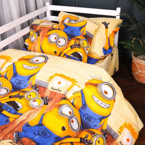 Фото - Комплект постельного белья MirSon King Size 220х240 см Kids Time 17-0899 Minions Fun Бязь (2200012396162)