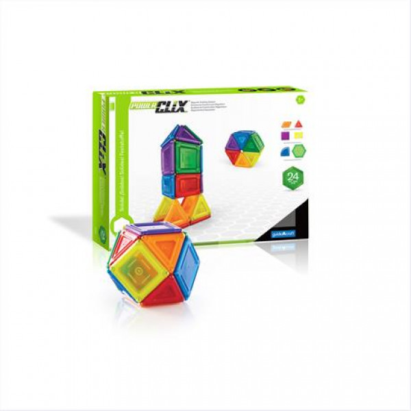 Фото - Магнітний конструктор Guidecraft PowerClix Solids, 24 деталі (G9420)