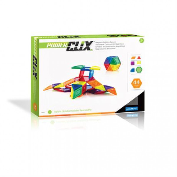 Фото - Магнітний конструктор Guidecraft PowerClix Solids, 44 деталі (G9421)