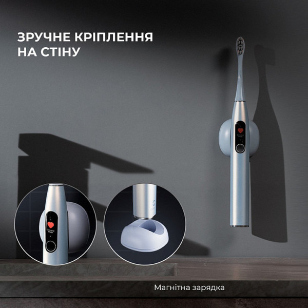 Фото - Зубная щетка электрическая Oclean X Plus Pro Digital Silver (6970810556179)