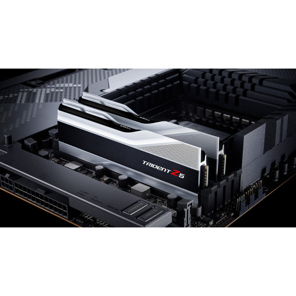 Фото - Память DDR G.Skill DDR5 2x16GB/6000 Trident Z5 Silver (F5-6000J3636F16GX2-TZ5S)