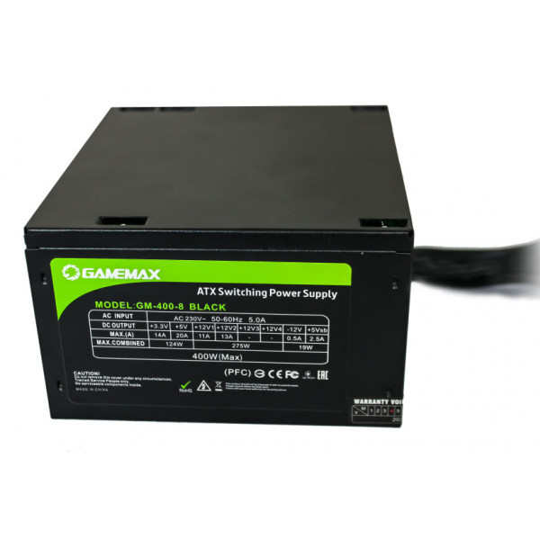 Фото - Блок живлення для ПК Gamemax GM-400-8CM Black