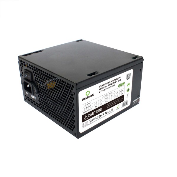 Фото - Блок живлення для ПК Gamemax GM-600 80+ APFC Black