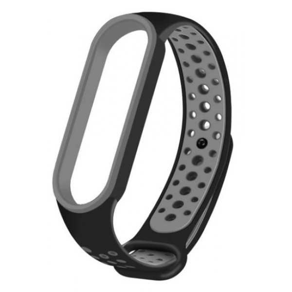 Фото - Ремінець для фітнес-браслету BeCover Vents Style for Xiaomi Mi Smart Band 7 Black-Gray (710504)