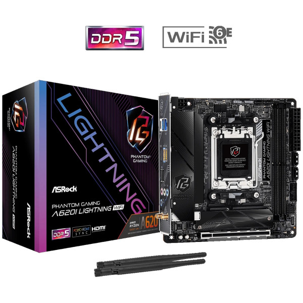 Фото - Материнська плата ASRock A620I LIGHTNING WIFI DDR5