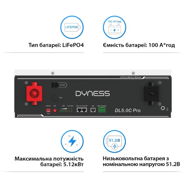 Фото - Батарея для солнечного инвертора Dyness 51.2V 100Ah (DL5.0C Pro)