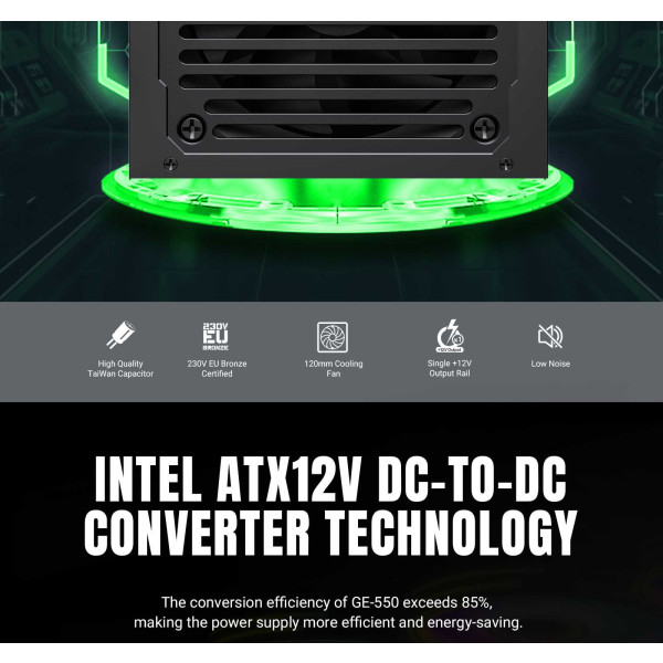 Фото - Блок живлення для ПК Gamemax 550W (GE-550)