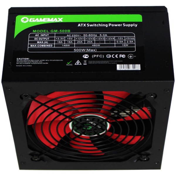 Фото - Блок питания для ПК Gamemax ATX 500W GM-500B