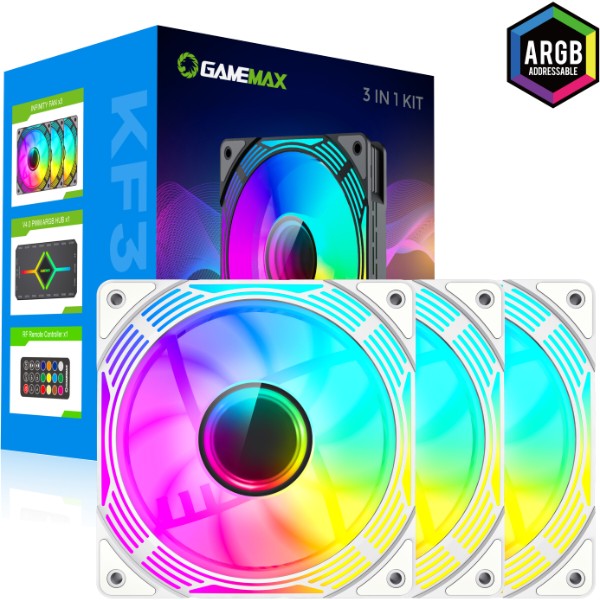 Фото - Корпусний вентилятор Gamemax KF300 WH