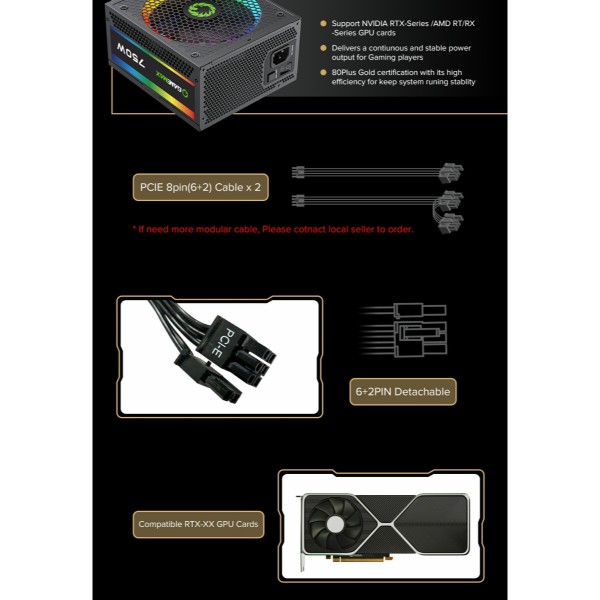 Фото - Блок живлення для ПК Gamemax RGB-750 PRO