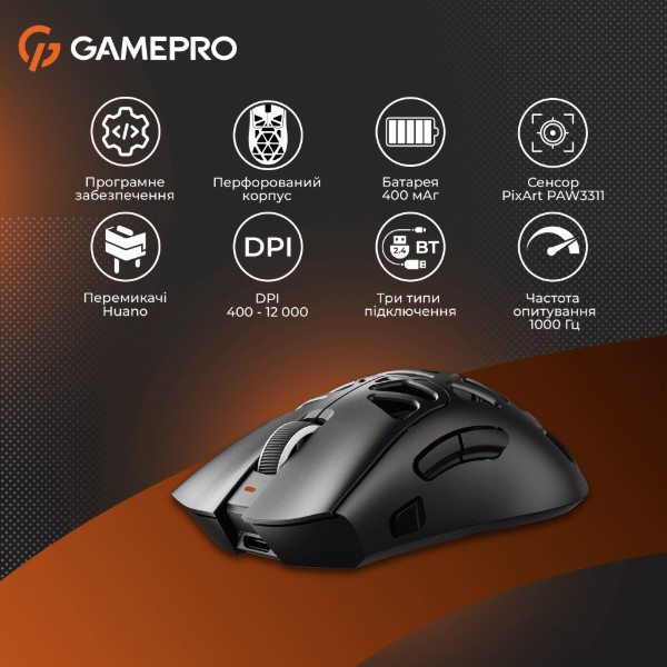 Фото - Миша бездротова ігрова GamePro Genesis Hollow (GM870HB)