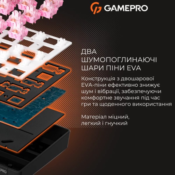 Фото - Клавіатура дротова ігрова GamePro MK130 V2 Infinity QLAB Sakura Black (MK130-V2-B-QS)