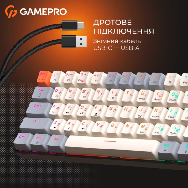 Фото - Клавіатура дротова ігрова GamePro MK130 V2 Infinity QLAB Sakura Black (MK130-V2-B-QS)