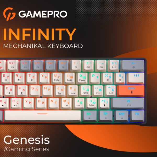 Фото - Клавіатура дротова ігрова GamePro MK130 V2 Infinity QLAB Sakura Black (MK130-V2-B-QS)
