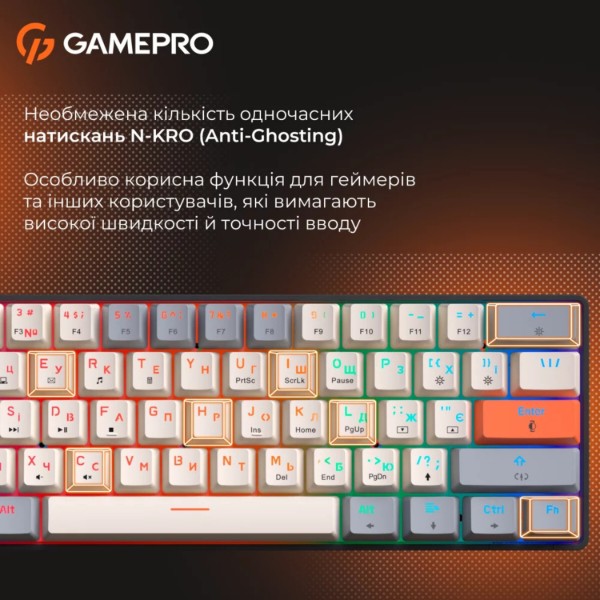 Фото - Клавіатура дротова ігрова GamePro MK130 V2 Infinity QLAB Sakura Black (MK130-V2-B-QS)