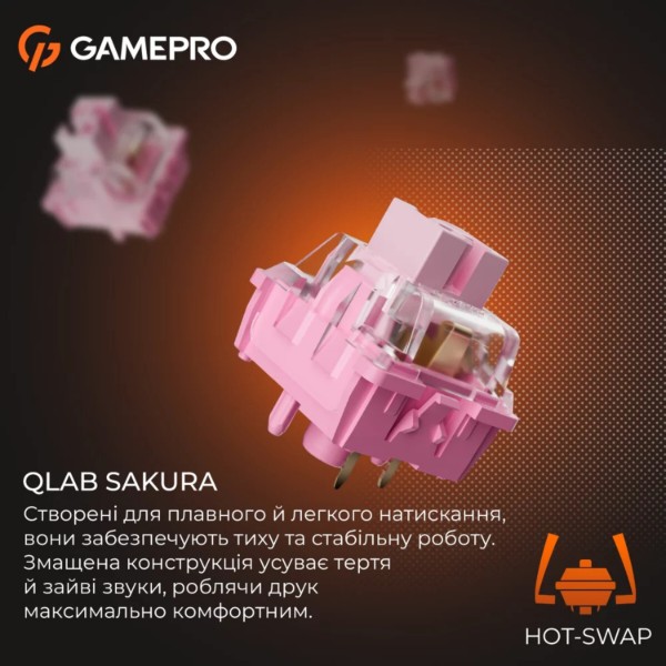 Фото - Клавіатура дротова ігрова GamePro MK130 V2 Infinity QLAB Sakura Black (MK130-V2-B-QS)