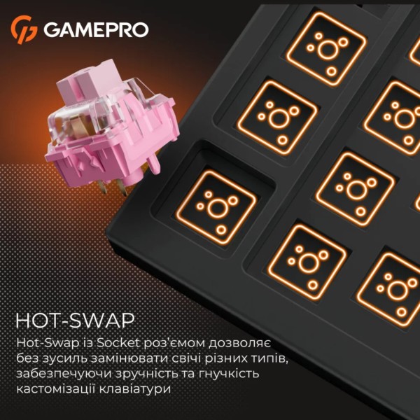 Фото - Клавіатура дротова ігрова GamePro MK130 V2 Infinity QLAB Sakura Black (MK130-V2-B-QS)