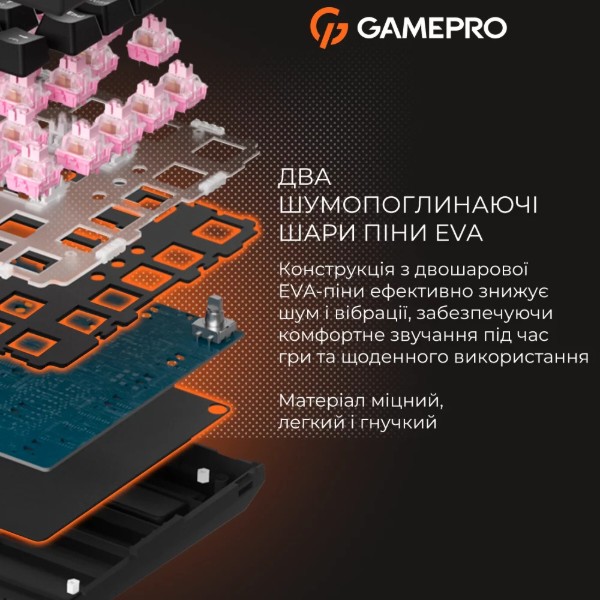 Фото - Клавиатура проводная игровая GamePro MK160 V2 Warden QLAB Sakura Black (MK160-V2-B-QS)